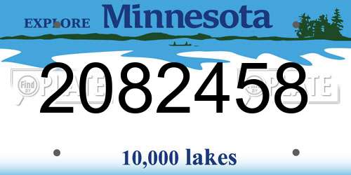 2082458 Minnesota License Plate