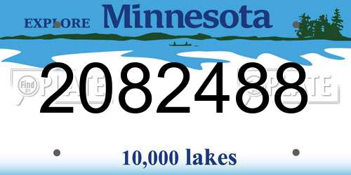 2082488 Minnesota License Plate