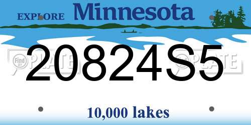 20824S5 Minnesota License Plate
