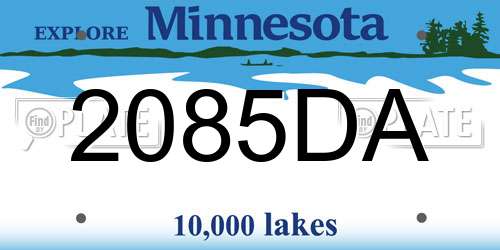 2085DA Minnesota License Plate