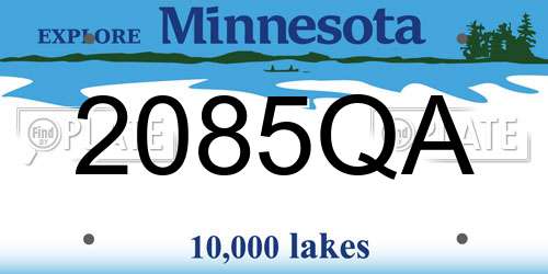 2085QA Minnesota License Plate
