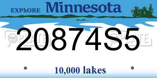 20874S5 Minnesota License Plate