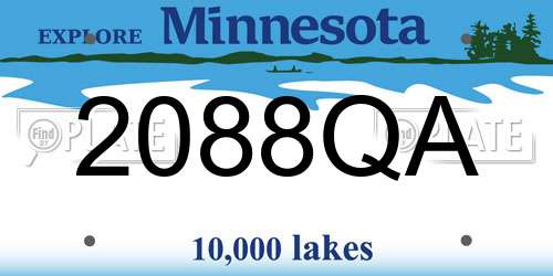2088QA Minnesota License Plate
