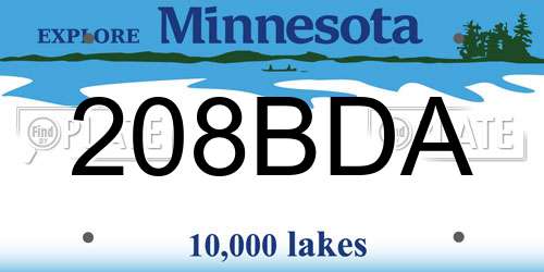 208BDA Minnesota License Plate