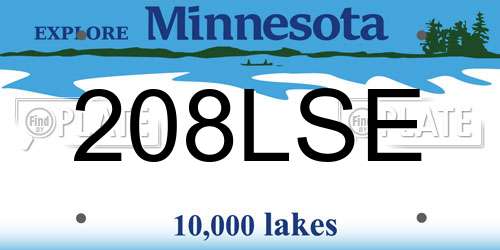 208LSE Minnesota License Plate