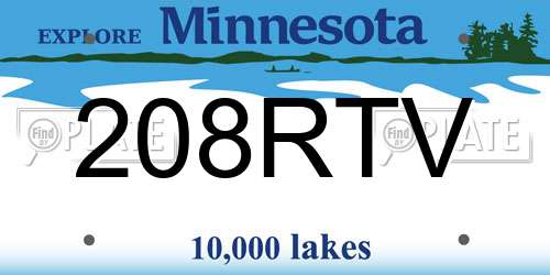 208RTV Minnesota License Plate