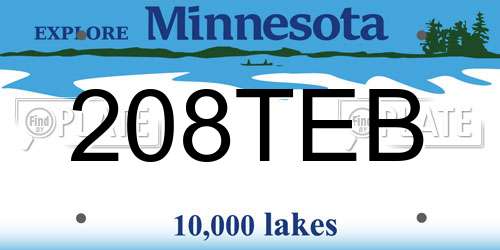 208TEB Minnesota License Plate