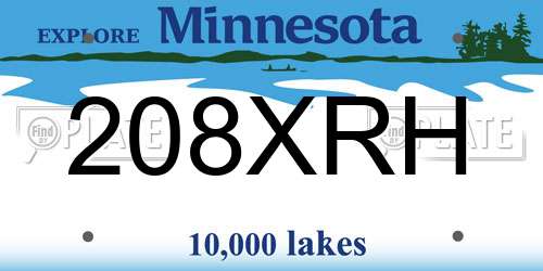 208XRH Minnesota License Plate