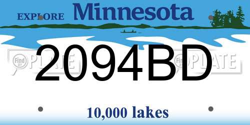 2094BD Minnesota License Plate