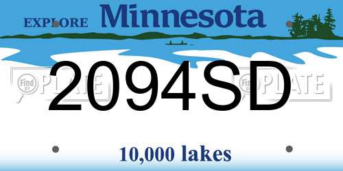 2094SD Minnesota License Plate