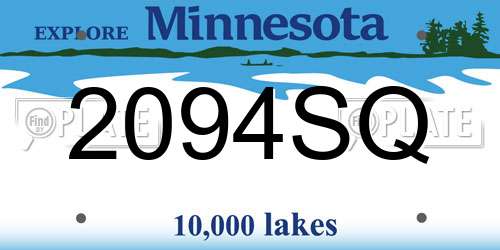 2094SQ Minnesota License Plate