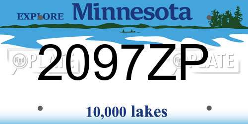 2097ZP Minnesota License Plate