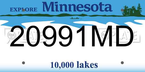 20991MD Minnesota License Plate