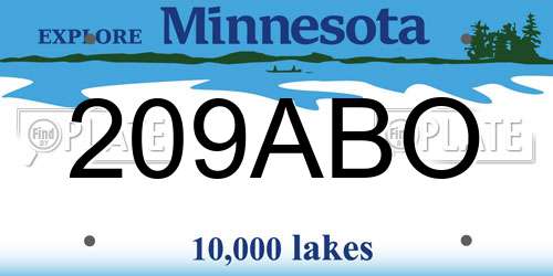 209ABO Minnesota License Plate