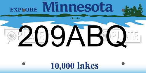 209ABQ Minnesota License Plate