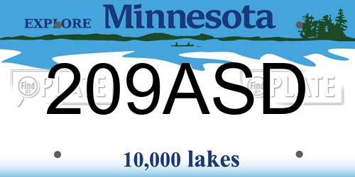 209ASD Minnesota License Plate