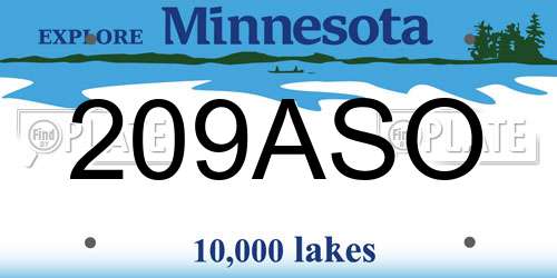209ASO Minnesota License Plate