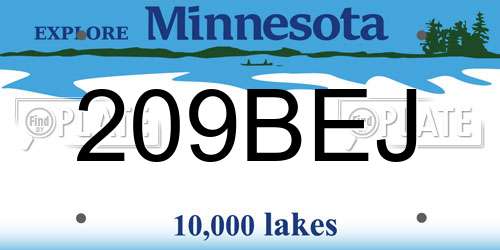 209BEJ Minnesota License Plate
