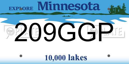 209GGP Minnesota License Plate
