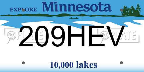 209HEV Minnesota License Plate