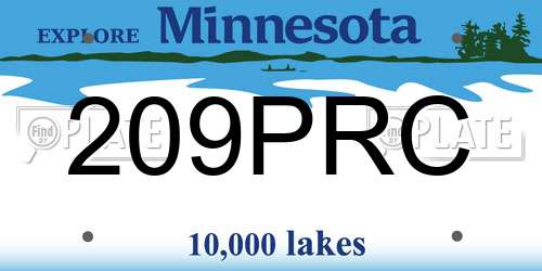 209PRC Minnesota License Plate