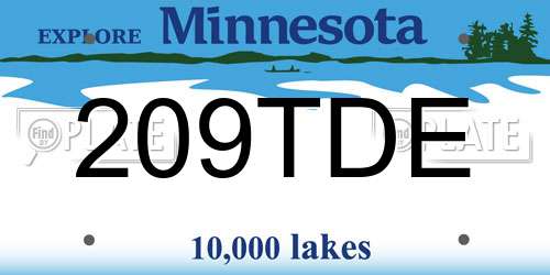 209TDE Minnesota License Plate