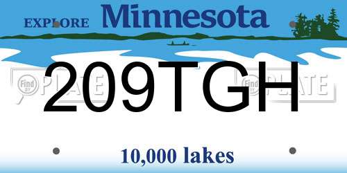 209TGH Minnesota License Plate