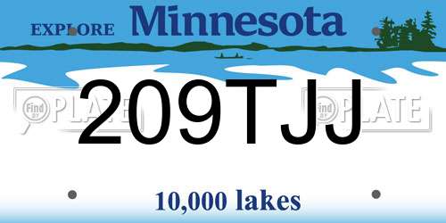 209TJJ Minnesota License Plate