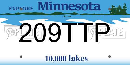 209TTP Minnesota License Plate
