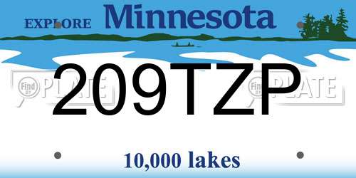 209TZP Minnesota License Plate