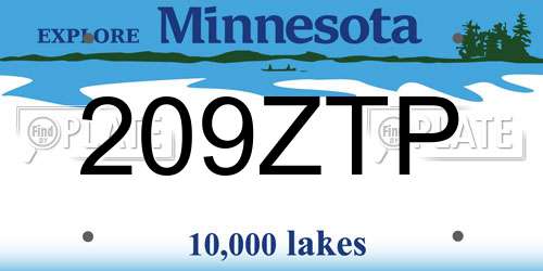 209ZTP Minnesota License Plate