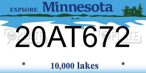 20AT672 Minnesota License Plate