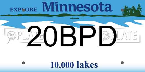 20BPD Minnesota License Plate