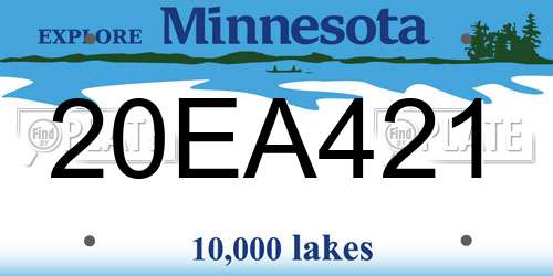 20EA421 Minnesota License Plate