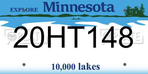 20HT148 Minnesota License Plate