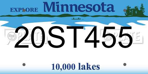 20ST455 Minnesota License Plate