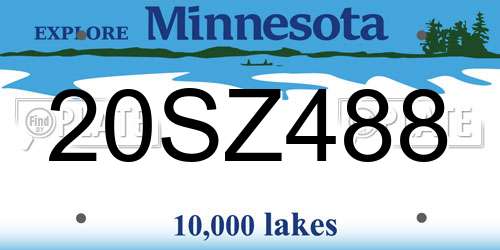 20SZ488 Minnesota License Plate