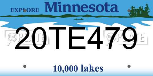 20TE479 Minnesota License Plate