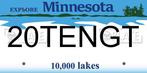 20TENGT Minnesota License Plate