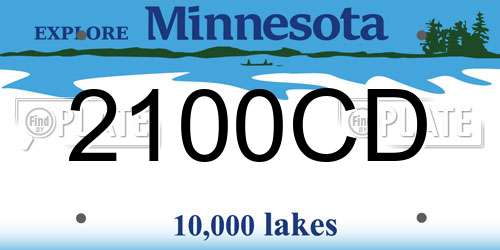 2100CD Minnesota License Plate