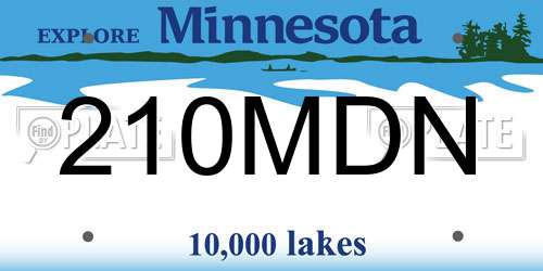 210MDN Minnesota License Plate