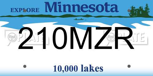 210MZR Minnesota License Plate