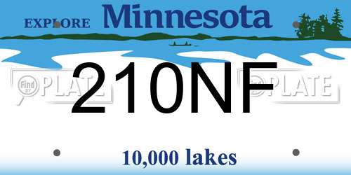 210NF Minnesota License Plate