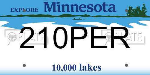 210PER Minnesota License Plate