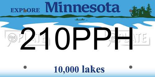 210PPH Minnesota License Plate