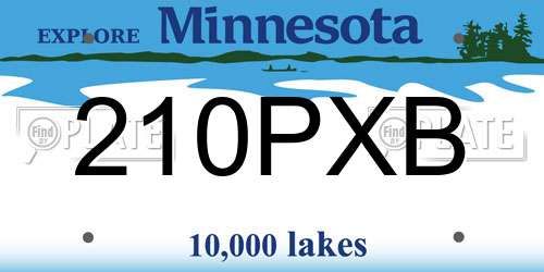 210PXB Minnesota License Plate