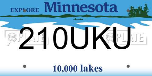 210UKU Minnesota License Plate