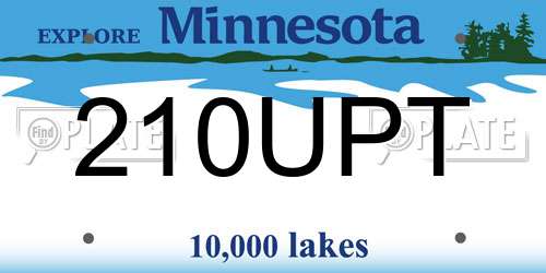 210UPT Minnesota License Plate