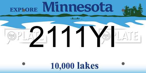 2111YI Minnesota License Plate