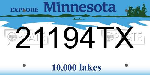 21194TX Minnesota License Plate